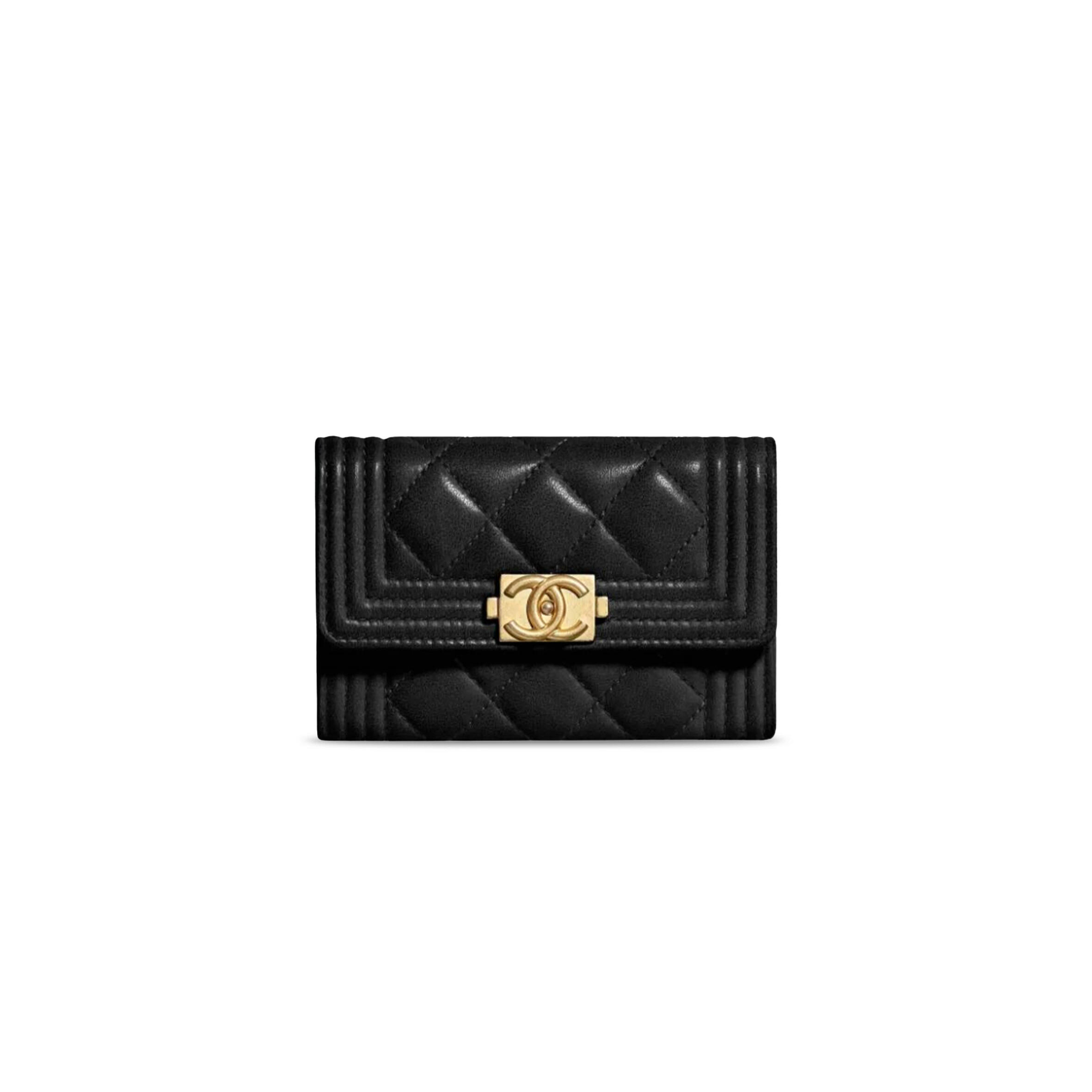 CHANEL BOY FLAP CARD HOLDER A80603 Y07659 94305 (12*7.5*2.5cm)